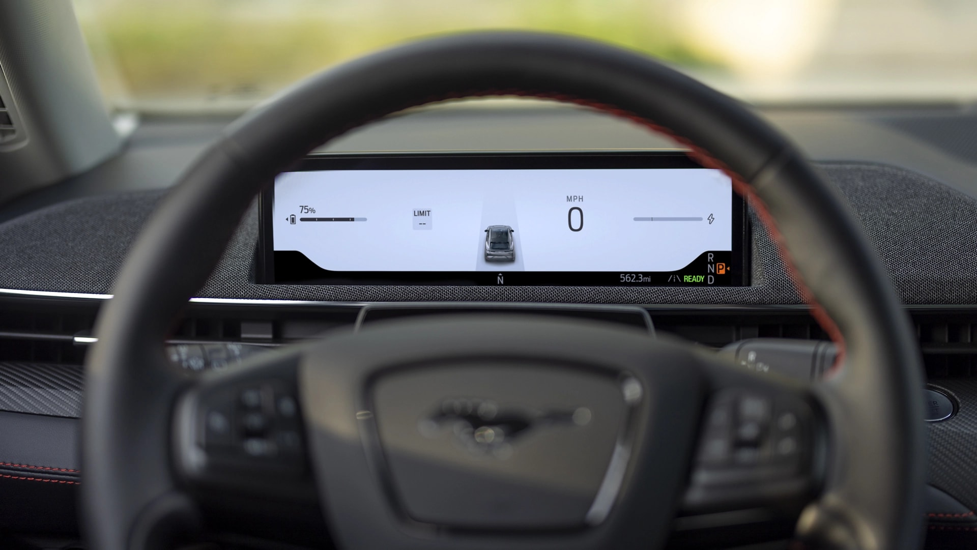 Steering wheel and driver-facing camera in the 2025 Ford Mustang Mach-E®