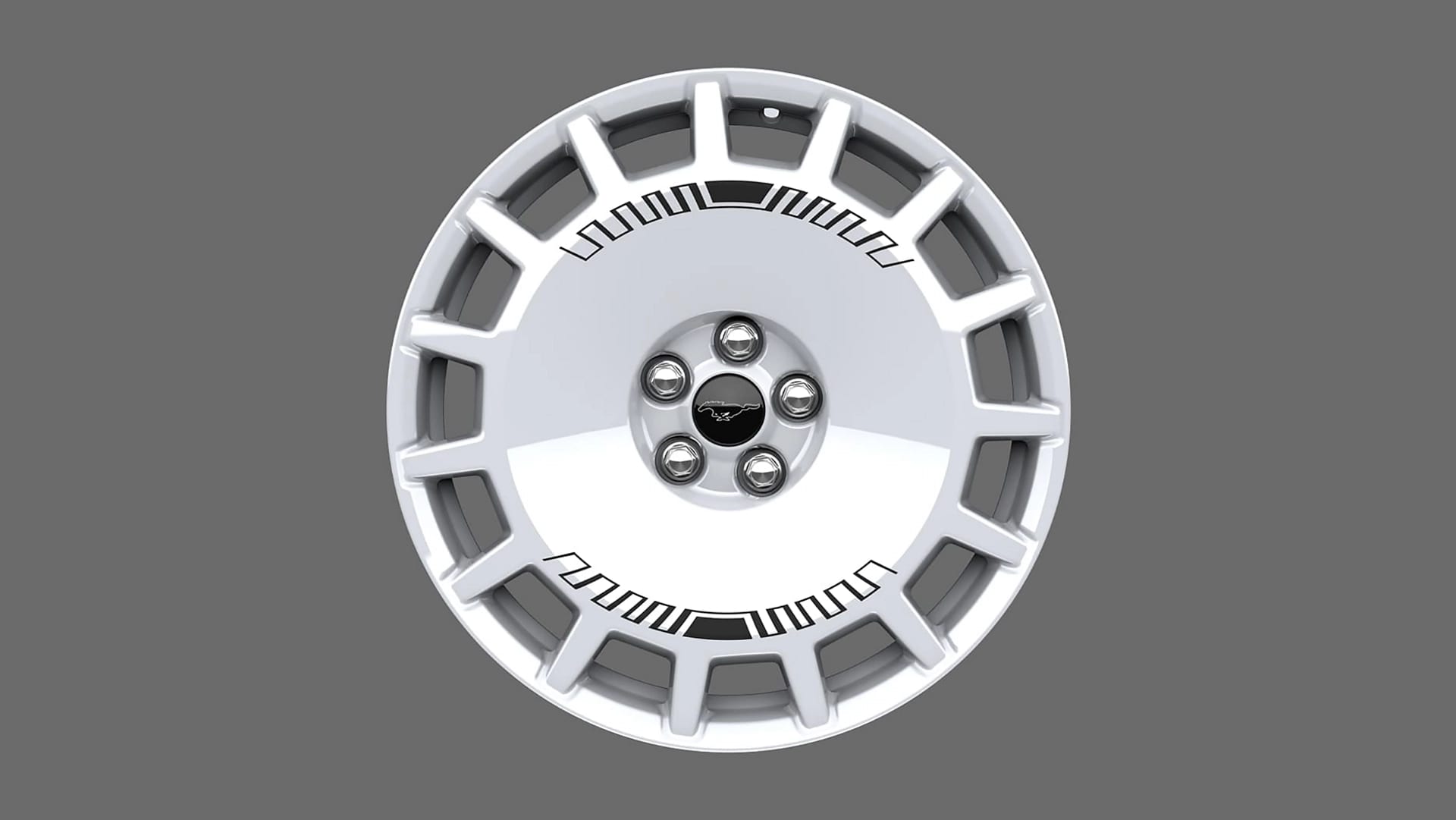 19-inch High-Gloss Oxford White Wheels With Black-Printed Graphics