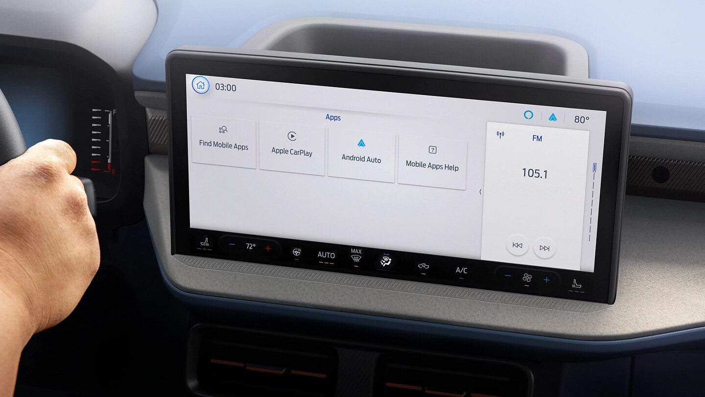 The dashboard and instrument cluster of a 2025 Ford Maverick® pickup