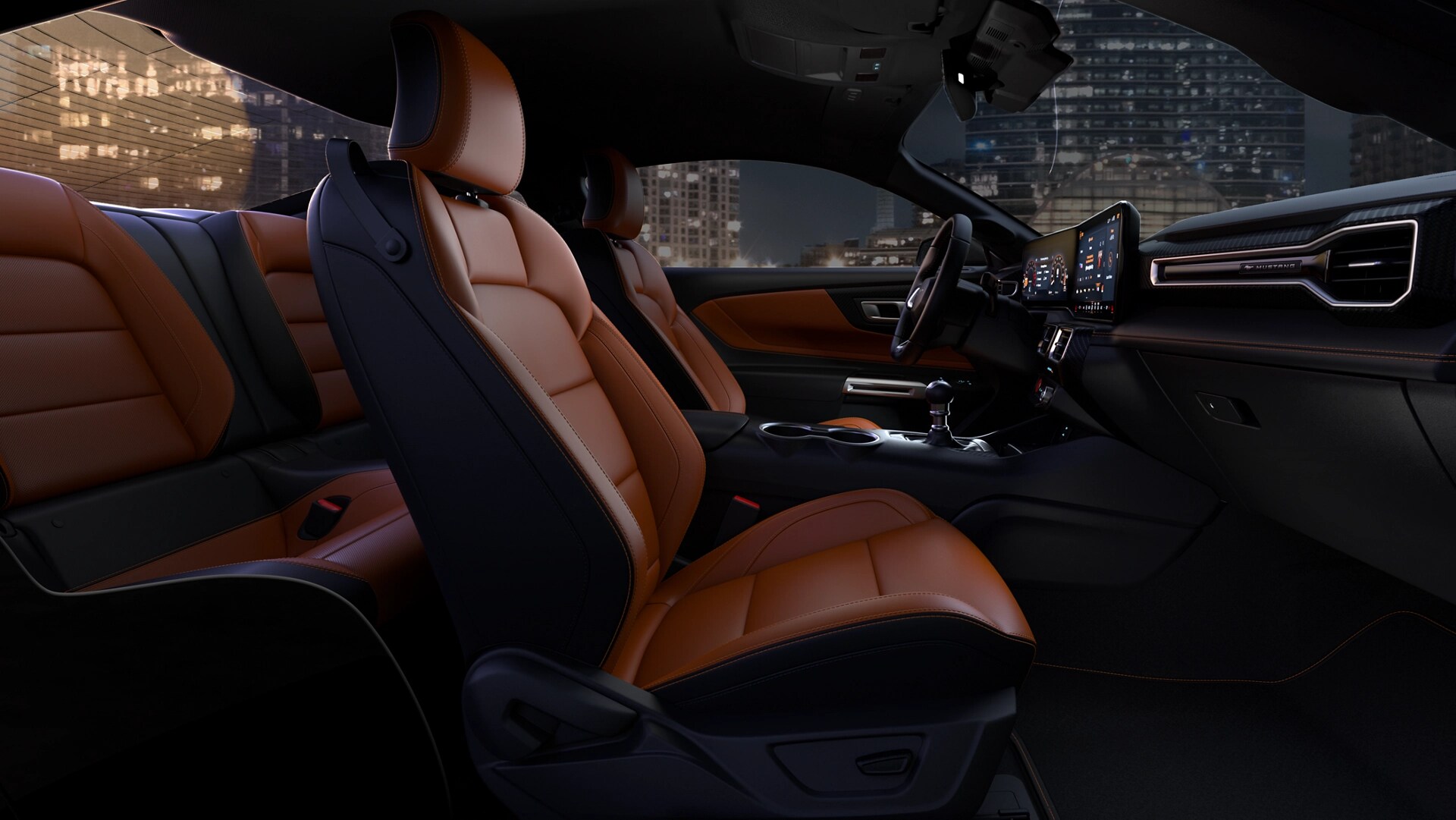 2025 Ford Mustang® interior showing the available Emberglo interior environment