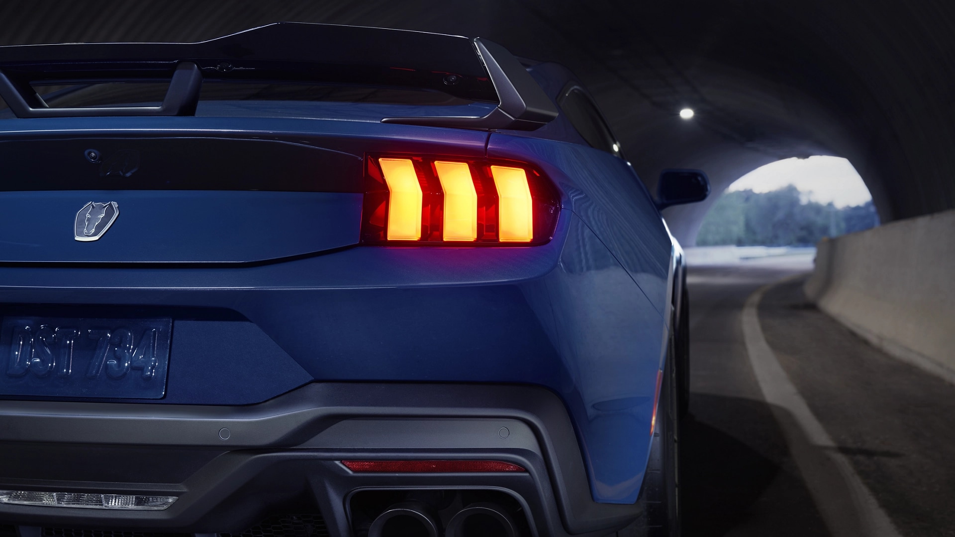 2025 Ford Mustang® Dark Horse™ coupe taillights and exhaust