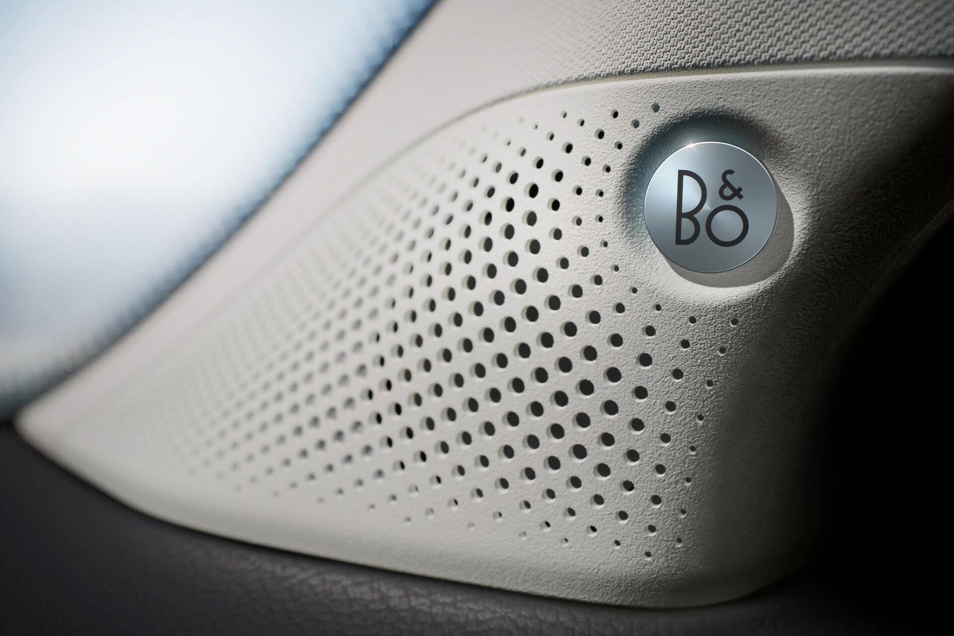 Close-up of the B&O® speaker cover on the A-pillar