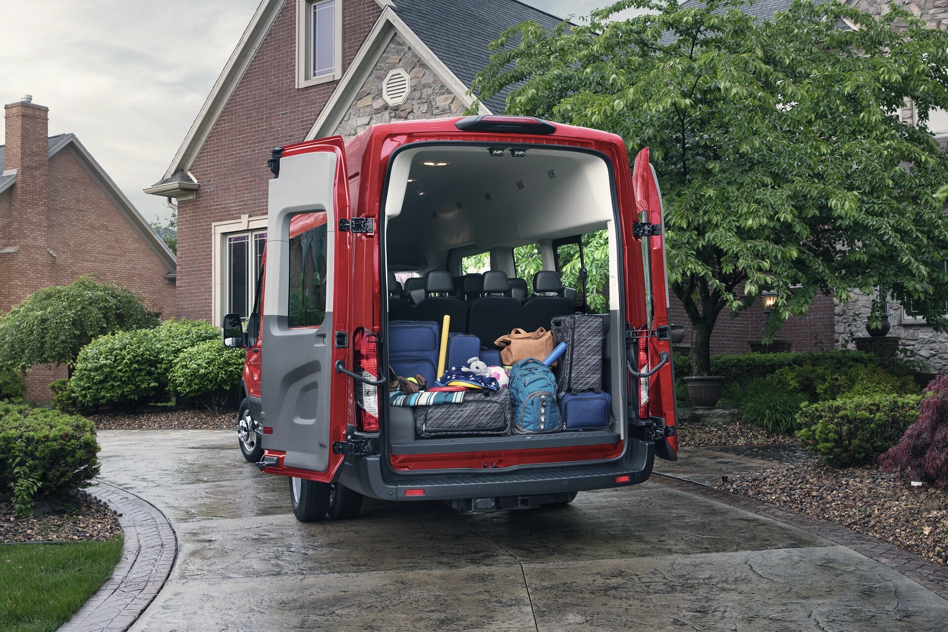 View of the cargo space area in the rear of a 2025 Ford Transit® Van