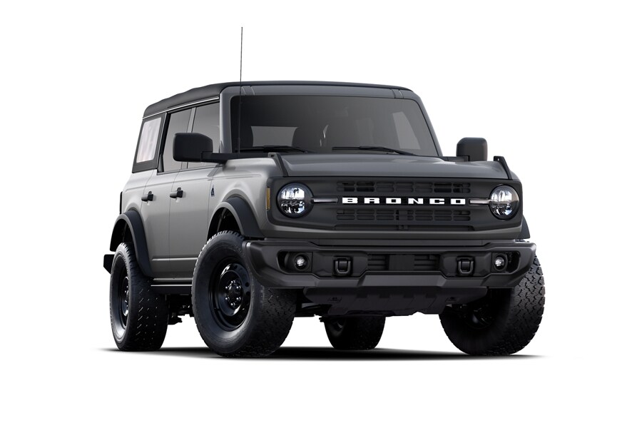 Four-door 2023 Ford Bronco® Black Diamond™ model shown in Iconic Silver Metallic