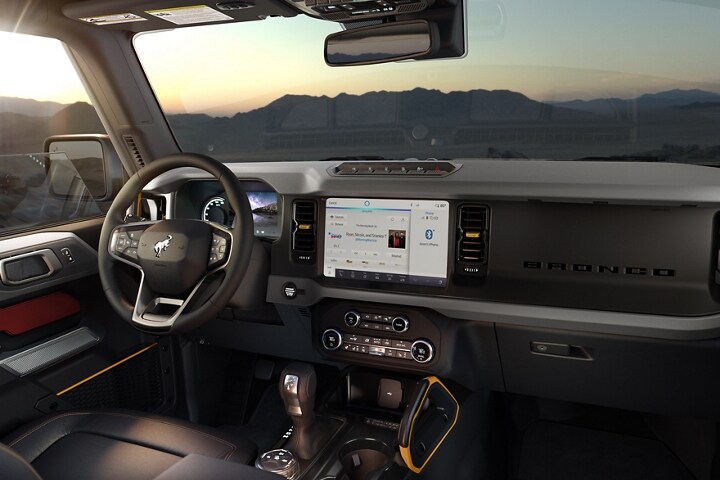 Interior shot of the dashboard showing the Touchscreen and other details