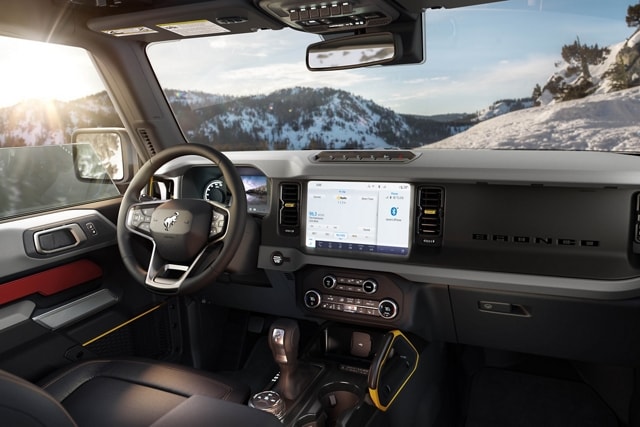 Available off-road hero switches in the interior of the 2023 Ford Bronco®