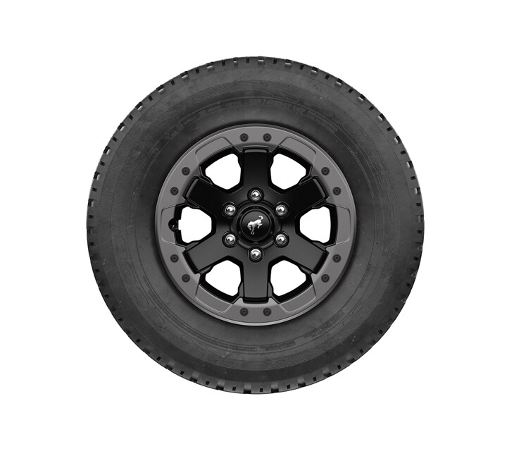 17” Black High-Gloss-Painted Aluminum wheel with Carbonized-Grey Beauty Ring, Beadlock Capable