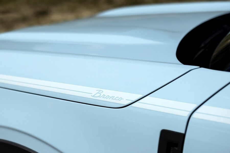 Close-up of a 2024 Ford Bronco® Sport Heritage Edition in Robin’s Egg Blue
