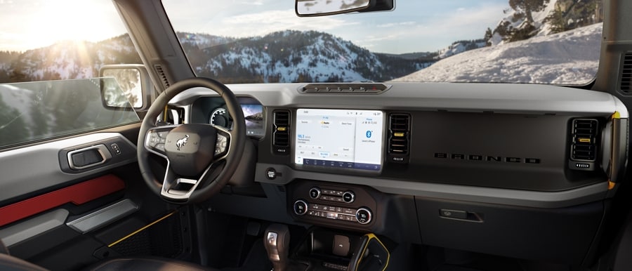 Interior view of the 2024 Ford Bronco® interior switches