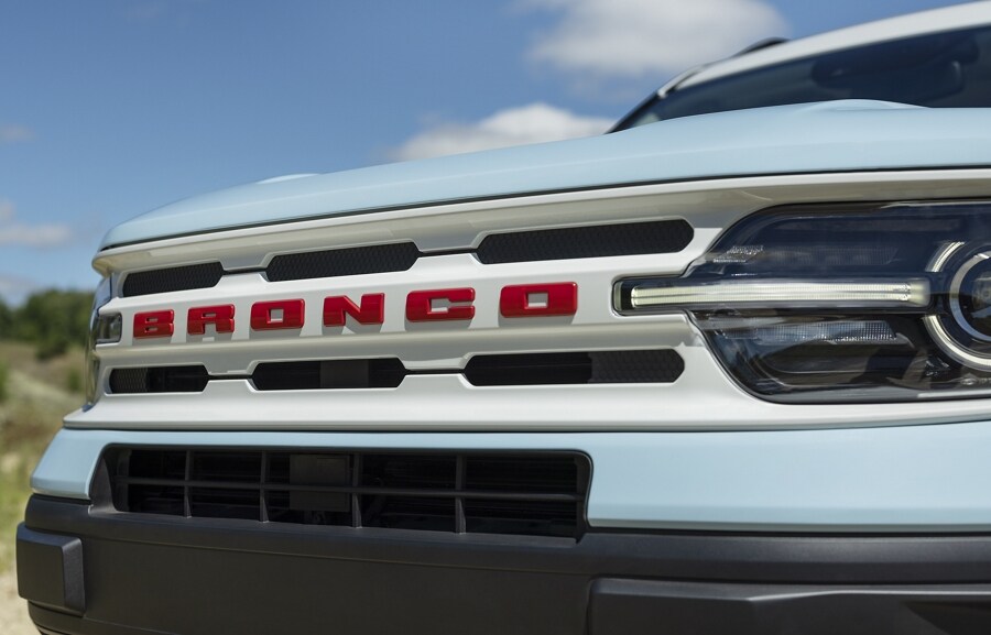 Close-up of the grille of the 2023 Ford Bronco® Sport model