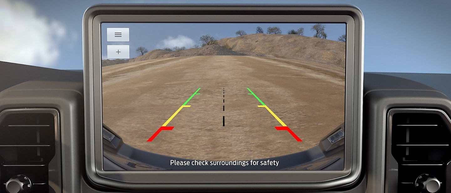 Image on screen from the rear-view camera