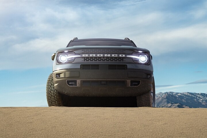 The 2023 Ford Bronco® Sport SUV being driven up a dirt hill