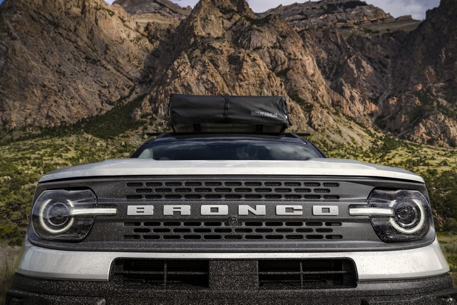 Close-up of the 2023 Ford Bronco® Sport headlamps