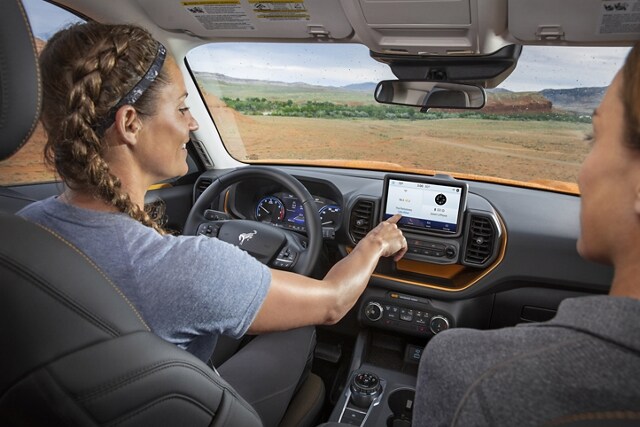 Close-up shot of a 2023 Ford Bronco® Sport SUV navigation screen