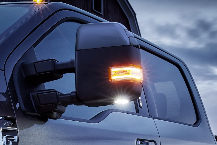 2023 Ford Super Duty® Chassis Cab with active LED spotlight sideview mirrors