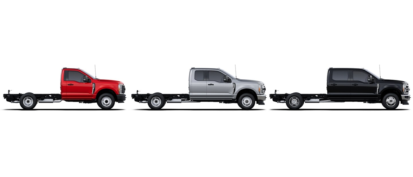 Three 2023 Ford Super Duty® Chassis Cab cab styles available