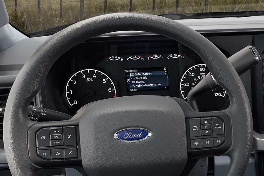 2025 Ford Super Duty® F-350® equipped with an installed instrument cluster
