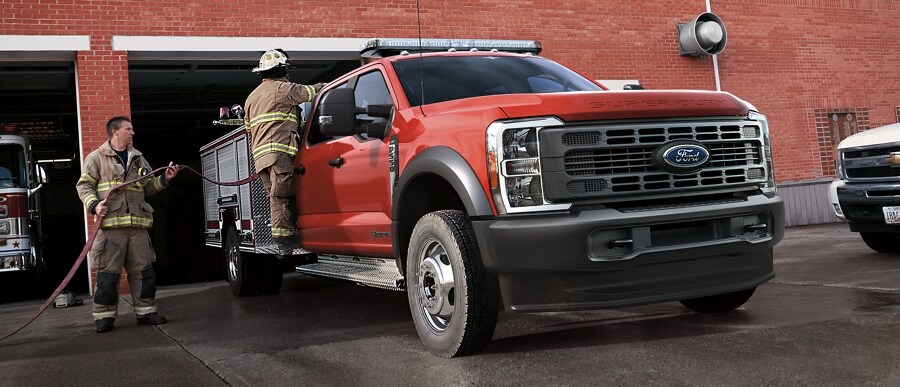 A 2025 Ford Super Duty® F-550® XLT with a firetruck package