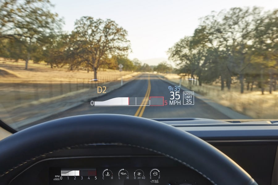 Close-up of a 2025 Ford Super Duty® digital gauge cluster