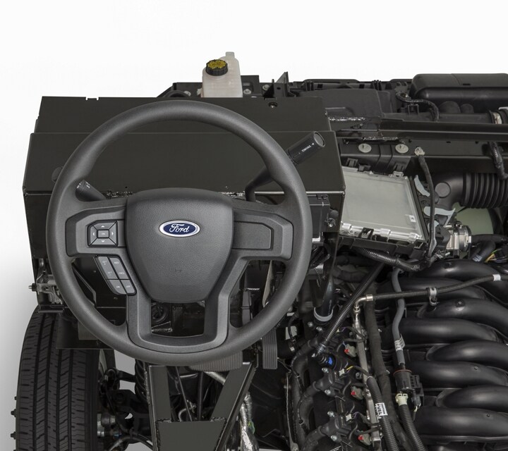 Close-up of the tilt/telescoping steering column