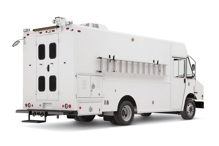 An upfitted 2026 Ford E-Series Stripped Chassis