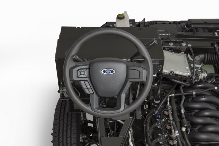 Close-up of the tilt/telescoping steering column