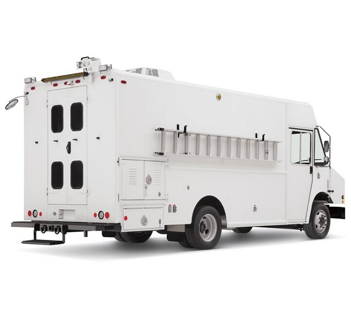 An upfitted 2026 Ford E-Series Stripped Chassis