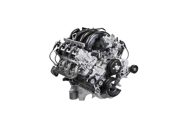Close-up of the 2024 Ford E-Series Cutaway 7.3L V8 Engine