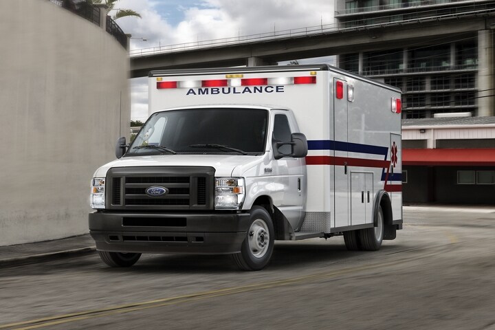 2024 Ford E-Series dual-rear-wheel Cutaway with Type III Ambulance Upfit