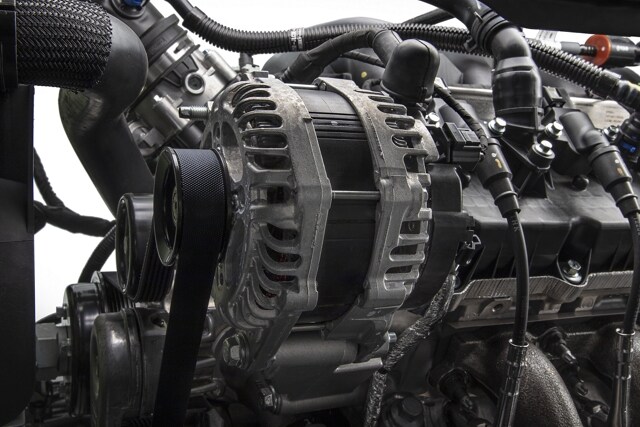 Close-up of the heavy-duty alternators for the 2025 Ford E-Series Cutaway