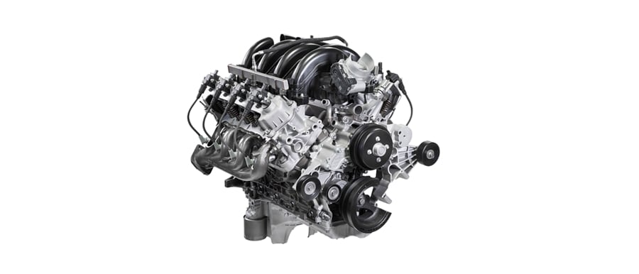 Close-up of the 2025 Ford E-Series Cutaway 7.3L V8 Engine