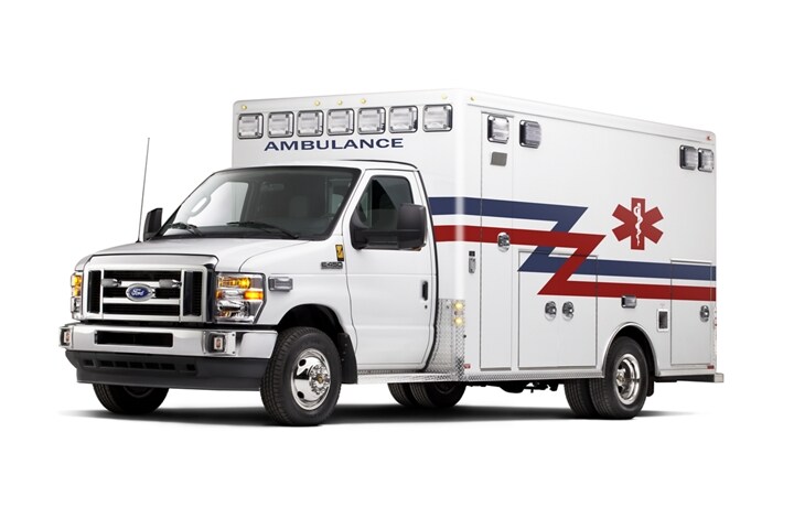2025 Ford E-Series dual-rear-wheel Cutaway with Type III Ambulance upfit