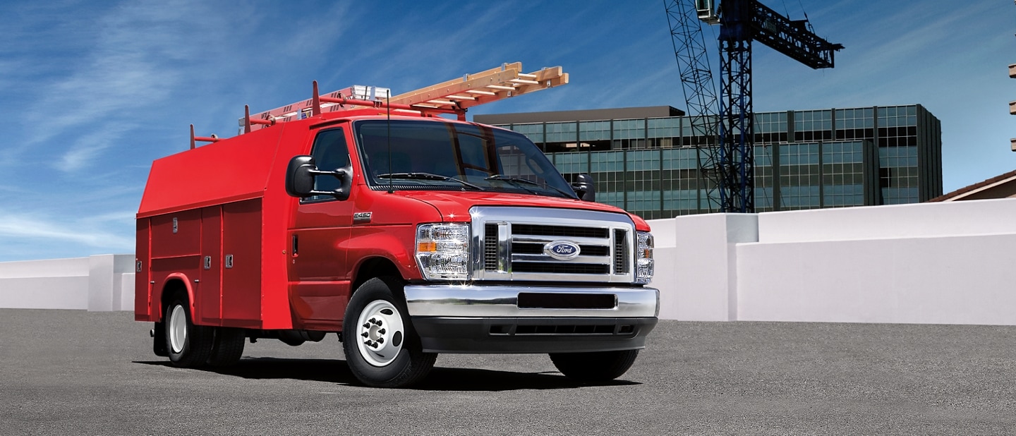 2025 Ford E-Series Cutaway with contractor upfit body