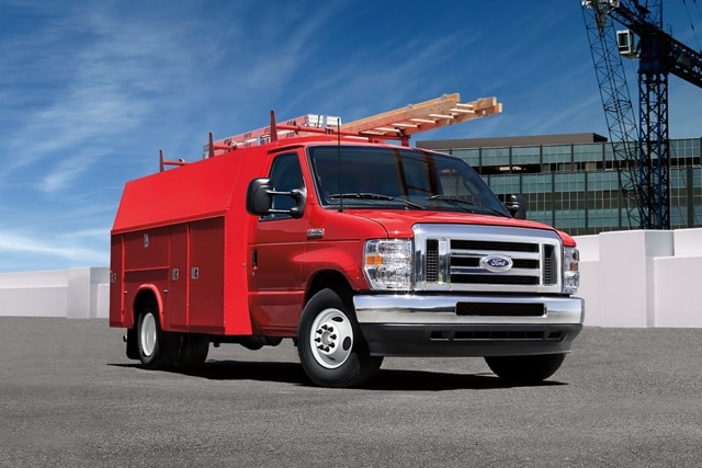 2025 Ford E-Series Cutaway with contractor upfit body