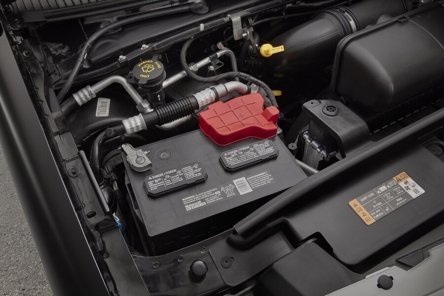 Close-up of the 78 Amp-Hr Battery for the 2025 Ford E-Series Cutaway