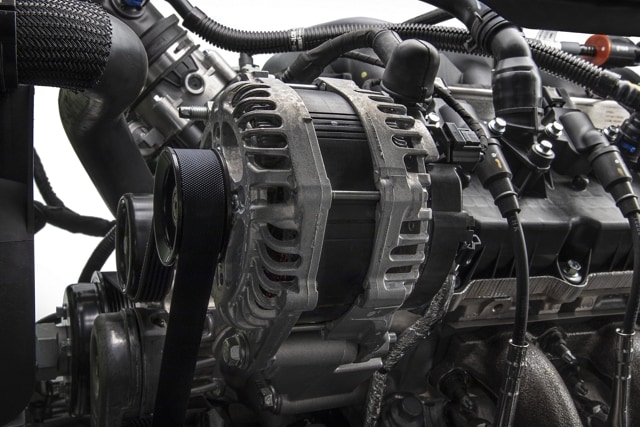 Close-up of the heavy-duty alternators for the 2026 Ford E-Series Cutaway