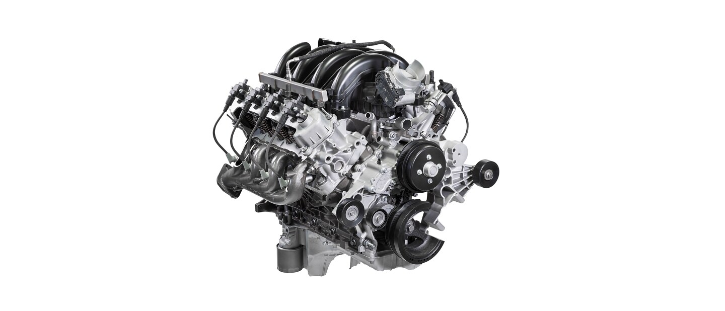 Close-up of the 2026 Ford E-Series Cutaway 7.3L V8 Engine