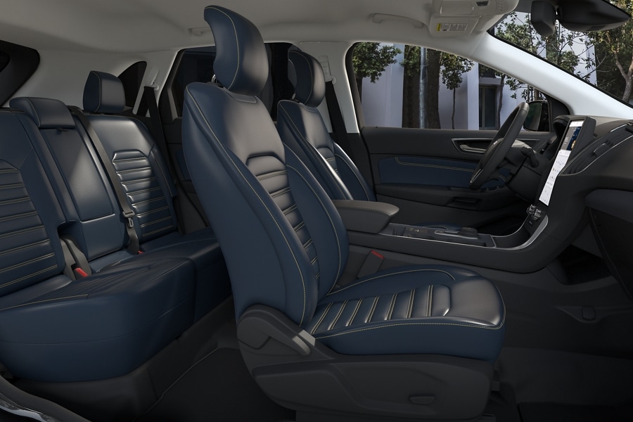Interior of a 2024 Ford Edge® SUV showing front and rear seats