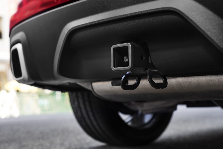 Close-up of the trailer hitch on a 2024 Ford Edge® ST