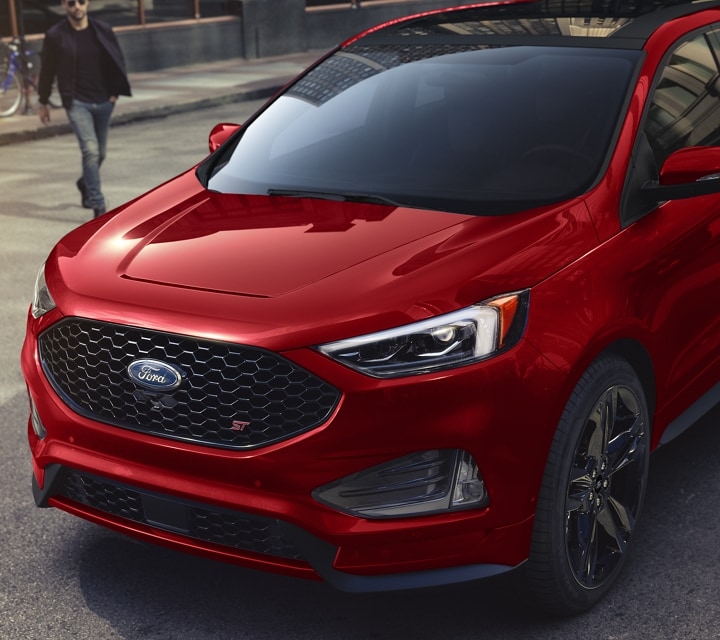2024 Ford Edge® ST model front in Rapid Red