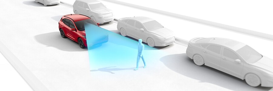 Still frame of Pre-Collision Assist with Automatic Emergency Braking in use