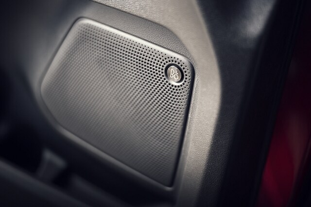 Close view of a speaker from the available B&O® sound system