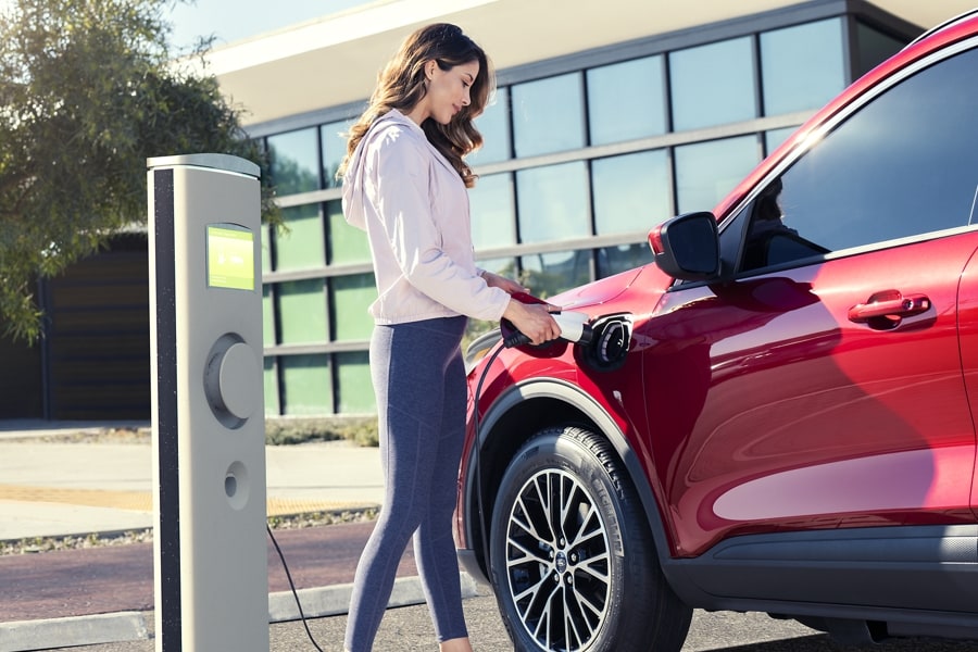 2023 Ford Escape® Plug-In Hybrid in Rapid Red Metallic using charging port