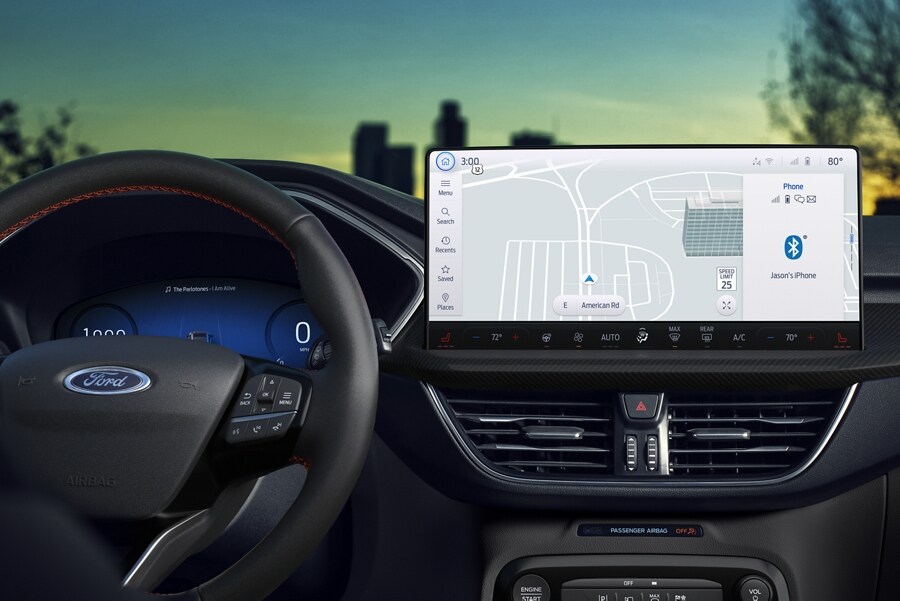 Interior shot of a 2023 Ford Escape® showing the display with SYNC® 4 dashboard