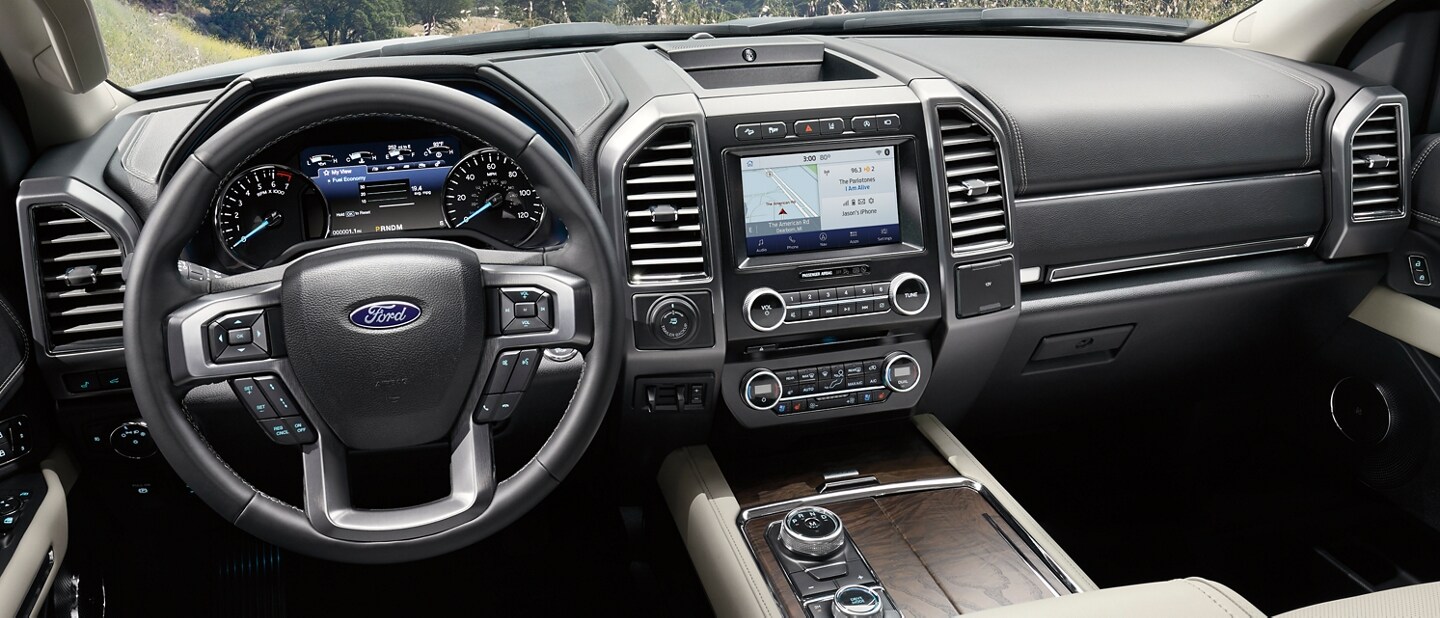 2021 Ford Expedition Platinum interior in Medium Stone with available features