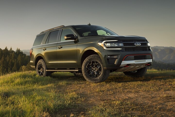 A 2023 Ford Expedition SUV parked on top of a hill