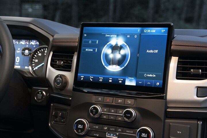 Close-up of SYNC® 4 with available 12” display screen