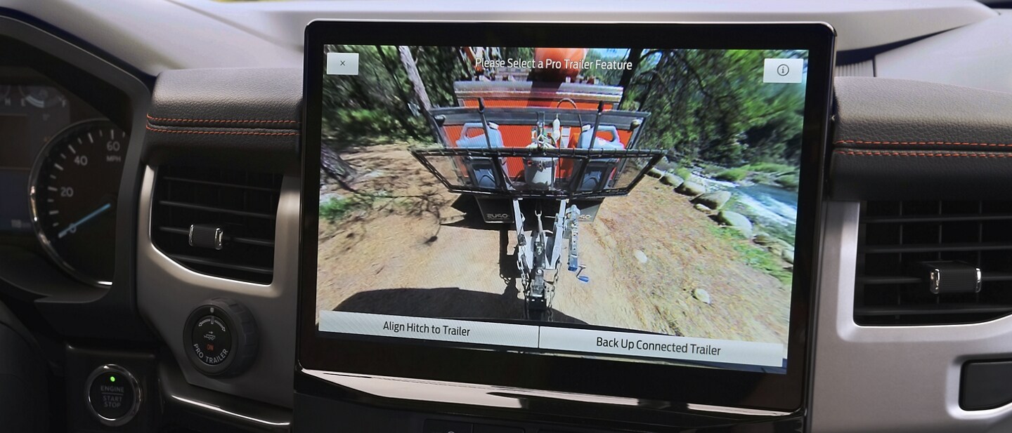 Pro Trailer Backup Assist™ 2.0 being displayed in the 2023 Ford Expedition SUV touchscreen
