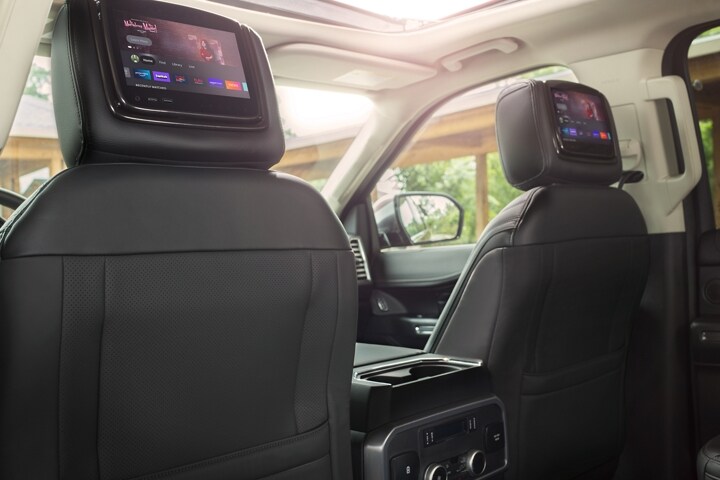 Back seat view of available dual headrest Rear Seat Entertainment System