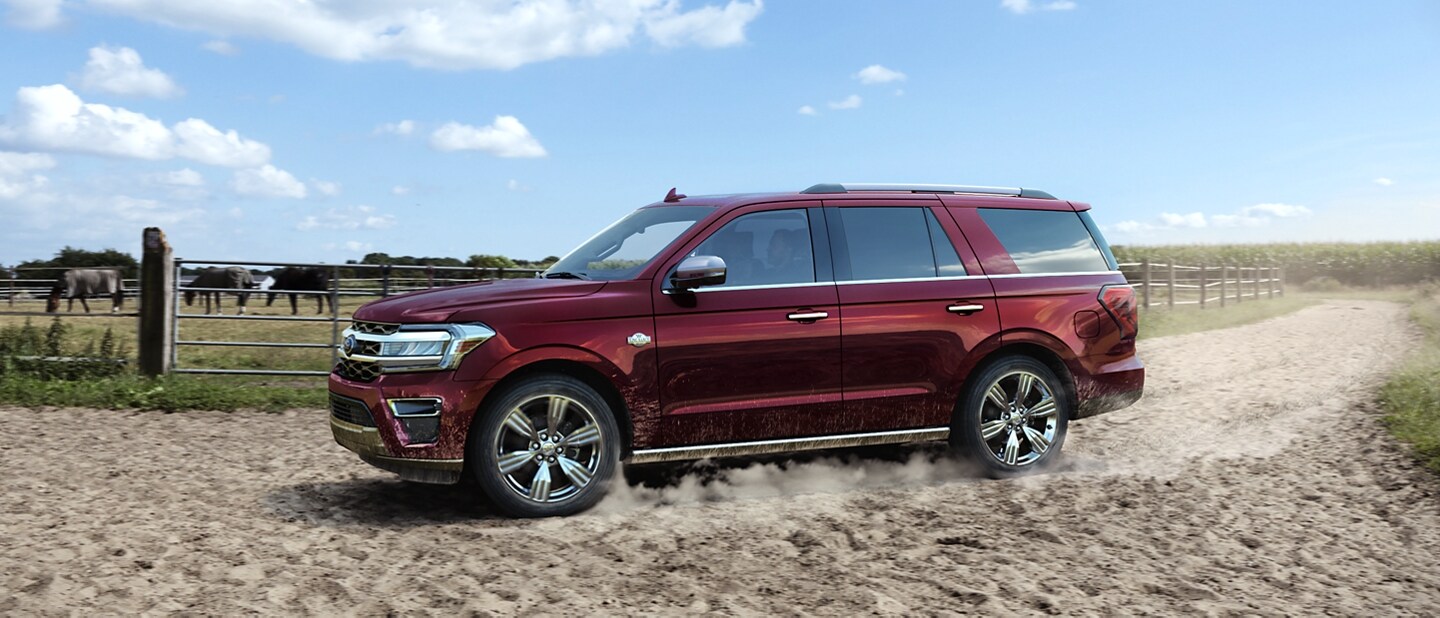 A 2024 Ford Expedition® SUV parked at a ranch
